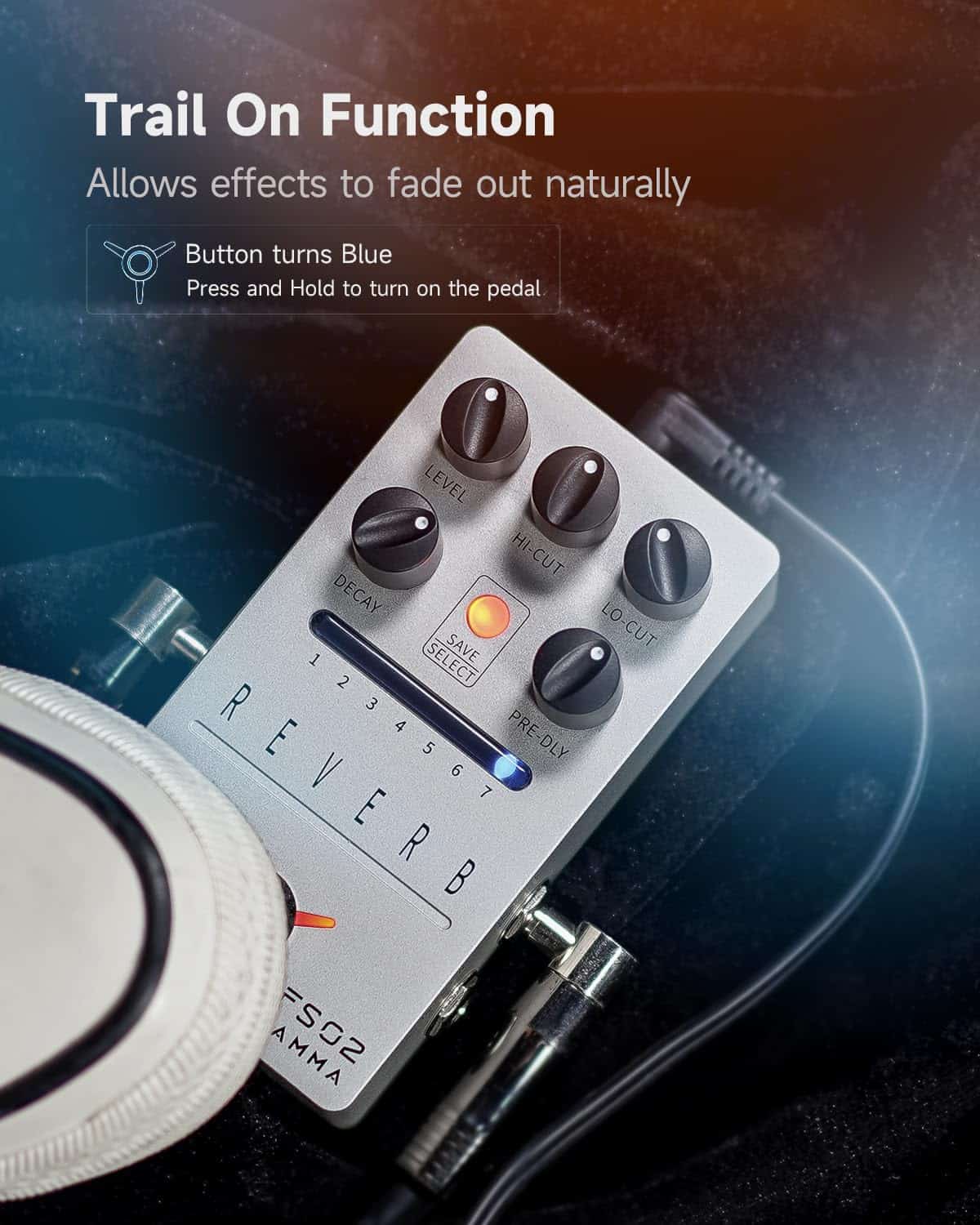 Pedal de Reverb Estéreo para Guitarra FLAMMA FS02 con 7 - Imagen 6