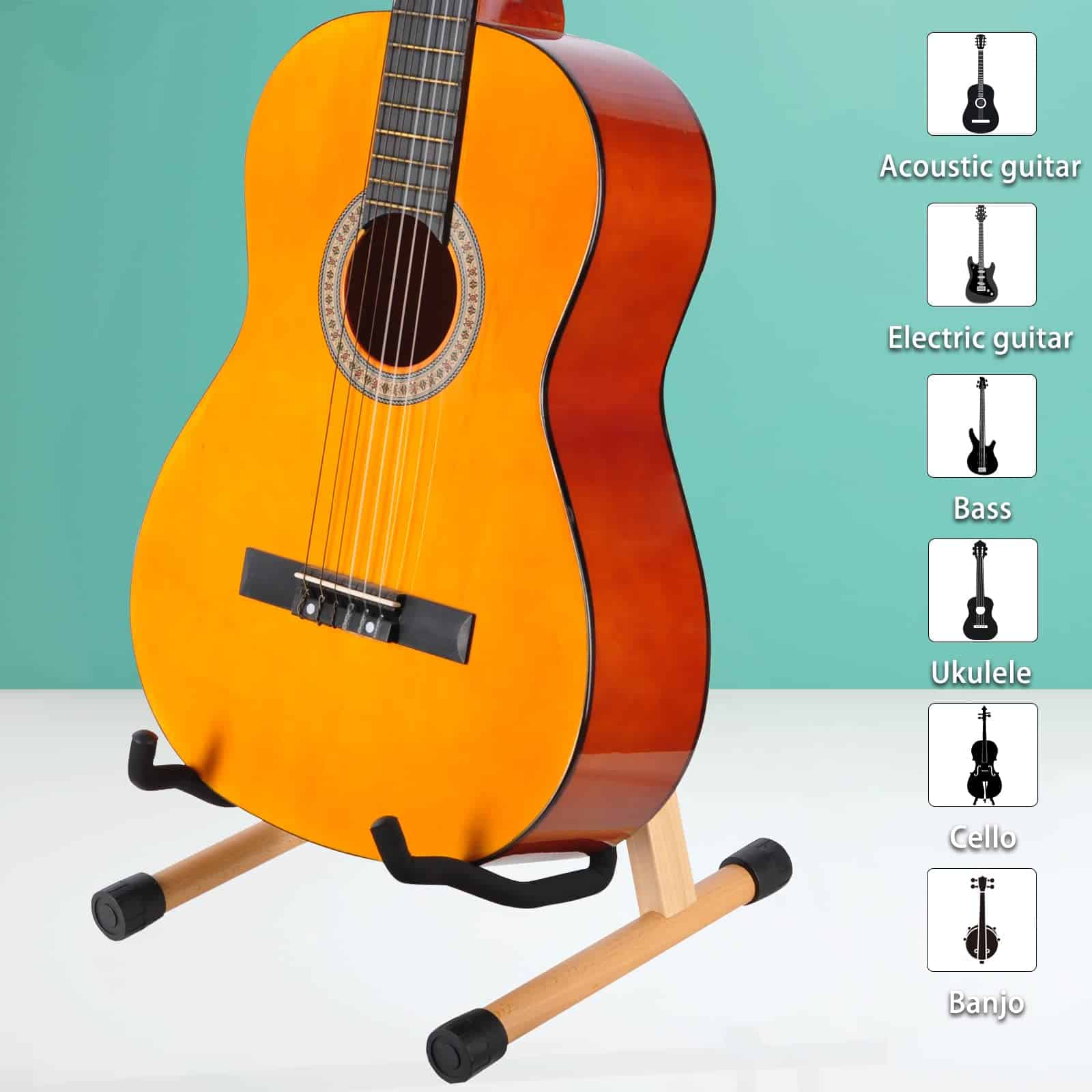 Soporte de Guitarra Ajustable de Madera de Haya VANPHY, - Imagen 8