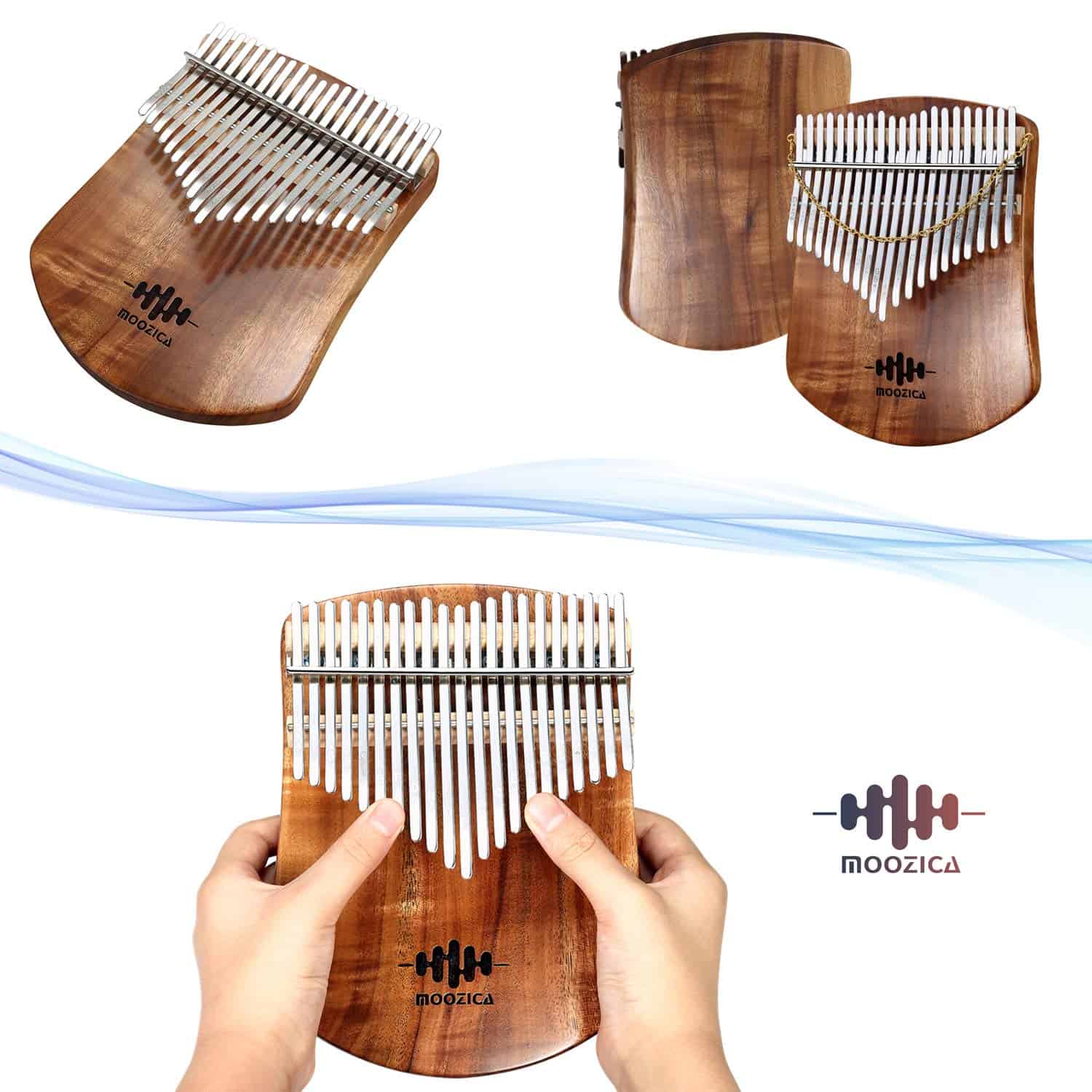 Kalimba de Pulgar de Koa Sólido MOOZICA de 21 Teclas, Única - Imagen 5
