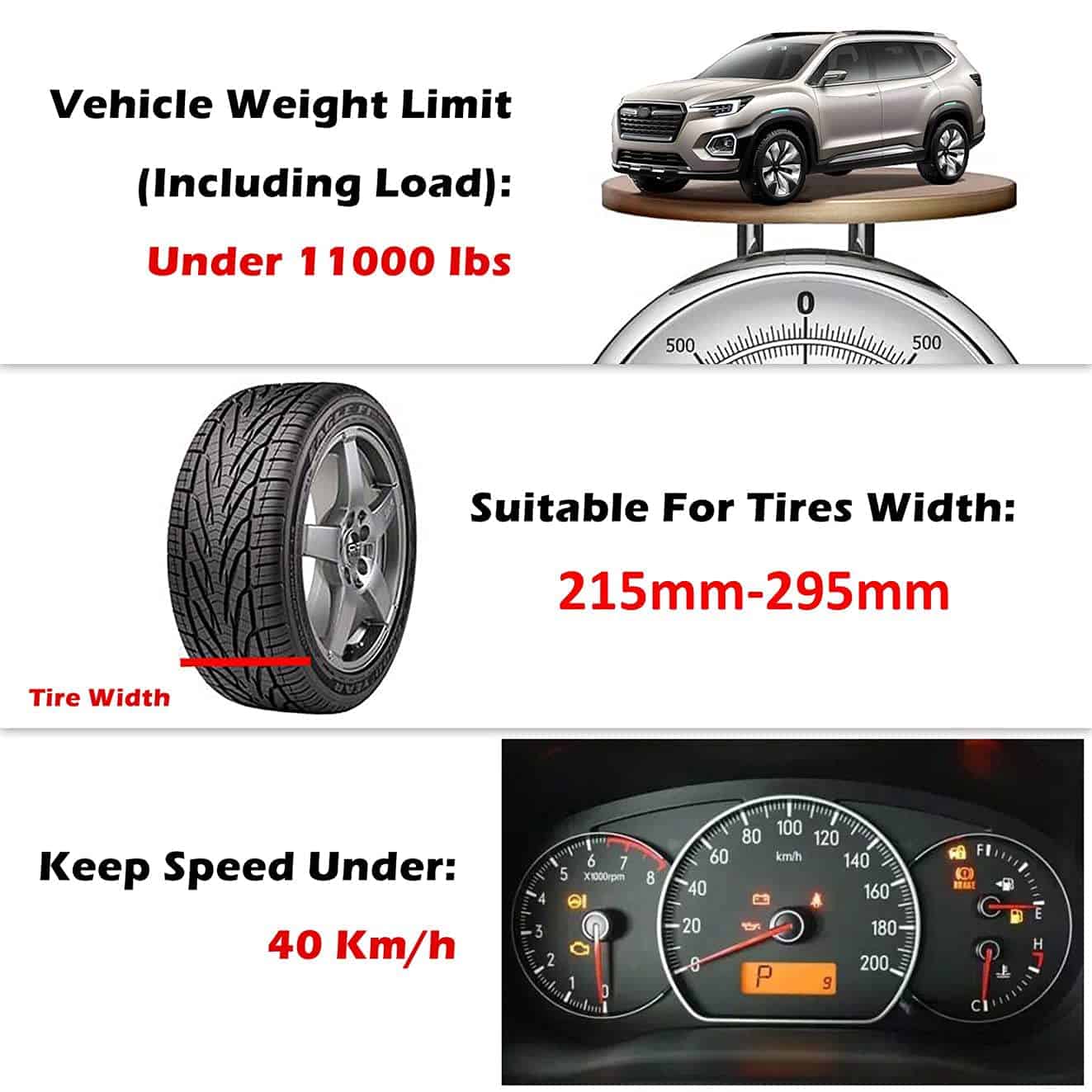 Cadenas de Nieve NICEASY Actualizadas, Cadenas para RV, - Imagen 7