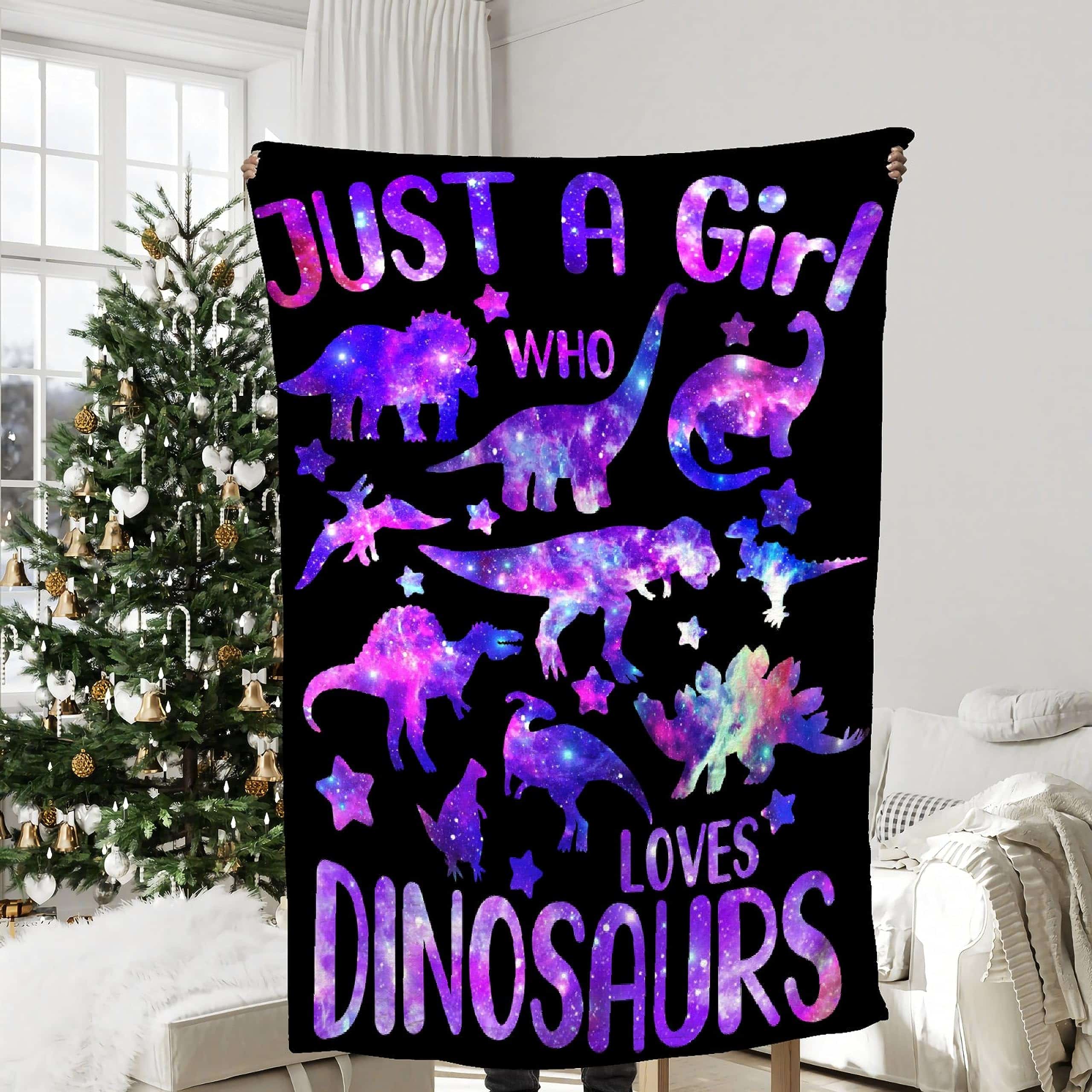 Manta Morada Just A Girl Who Loves Dinosaurs, Regalos para - Imagen 7