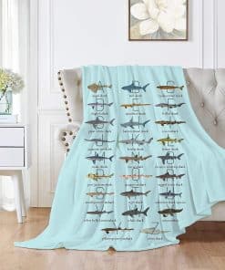 Manta de lanzamiento de alfabeto de tiburón MYSTCOVER para