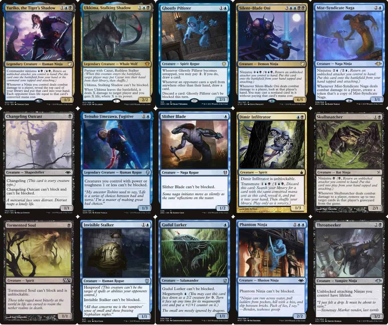 Baraja del Comandante Ninja - Yuriko - Dimir Azul Negro - - Imagen 3