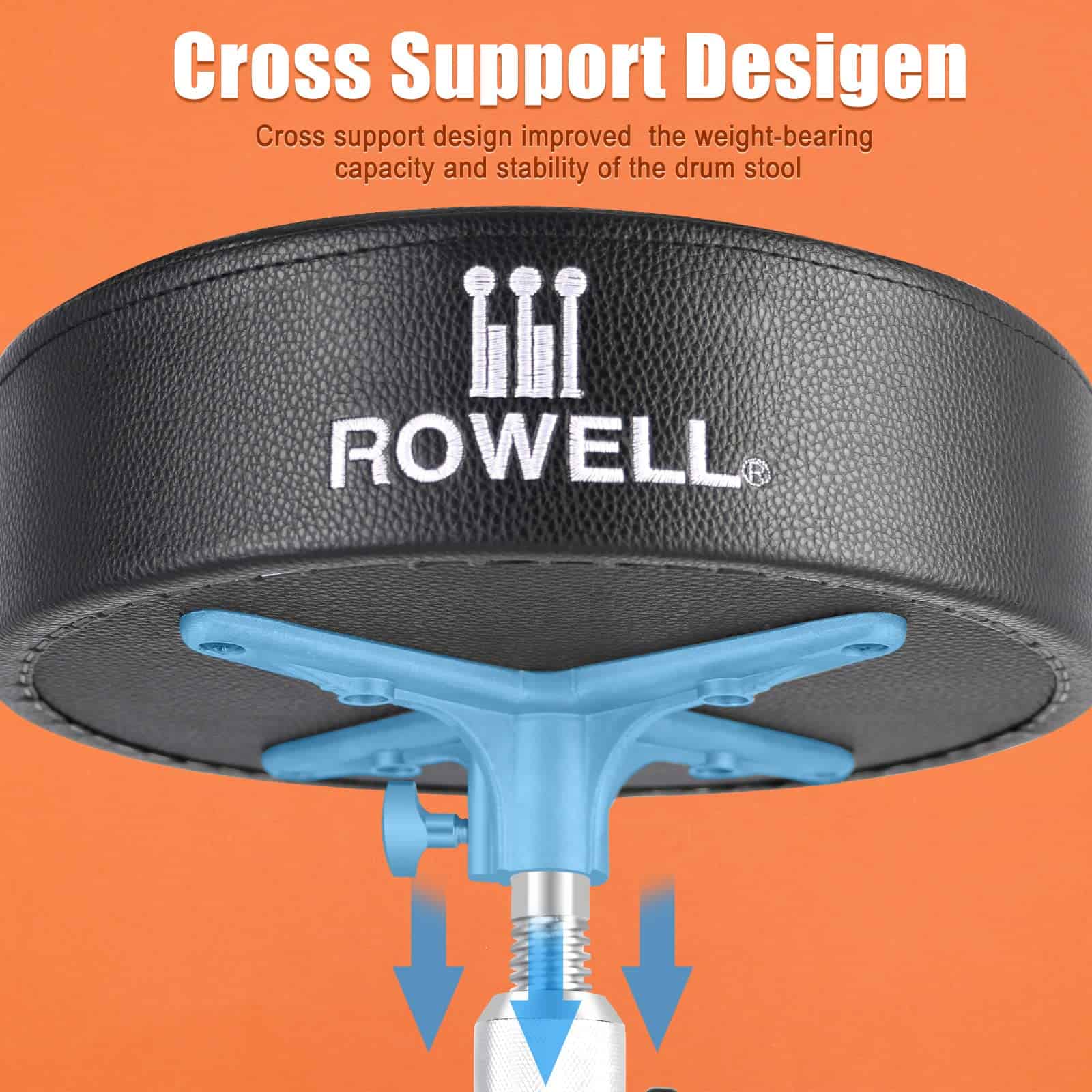 ROWELL Drum Throne Universal Upgraded, Padded Drum Seat - Imagen 7