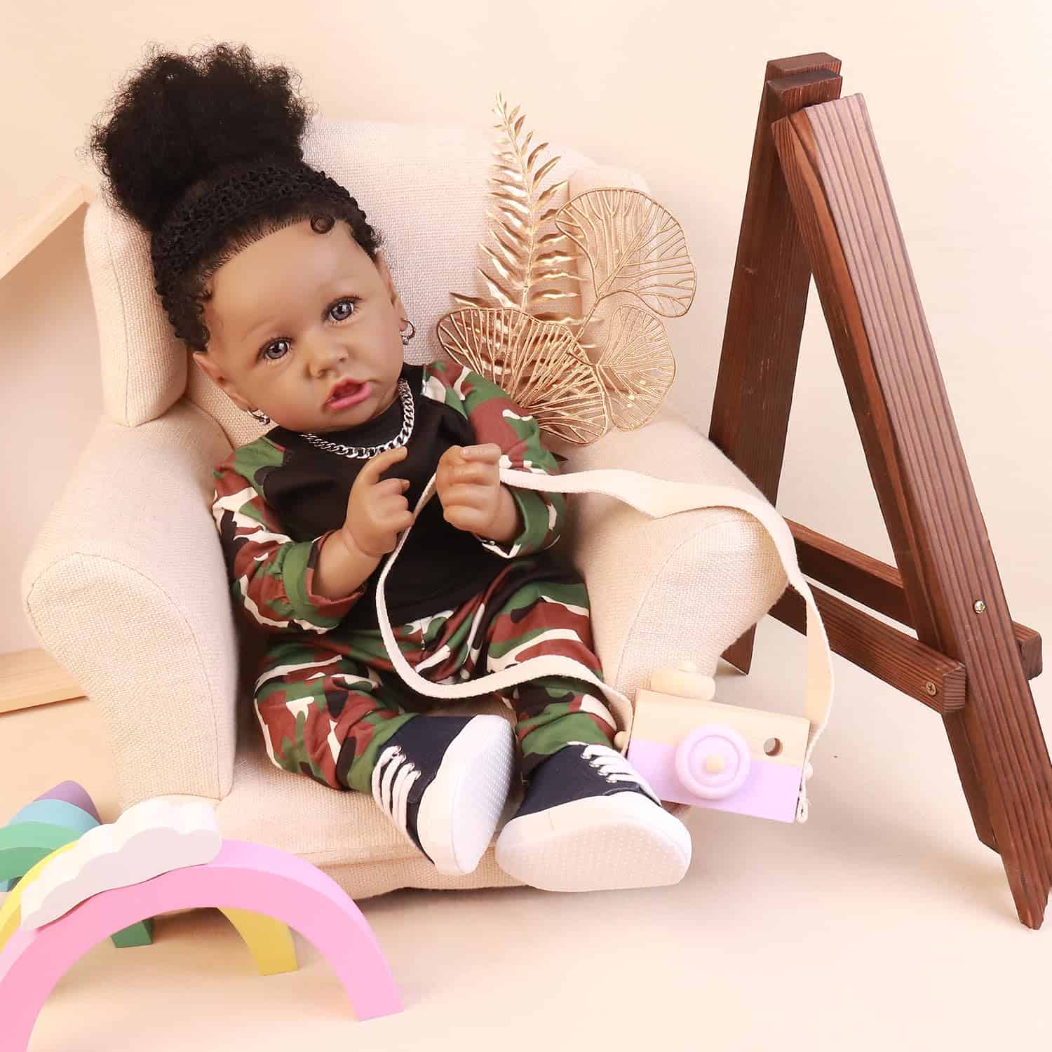 Muñecas Reborn Realistas Africanas con Cuerpo Suave para - Imagen 8