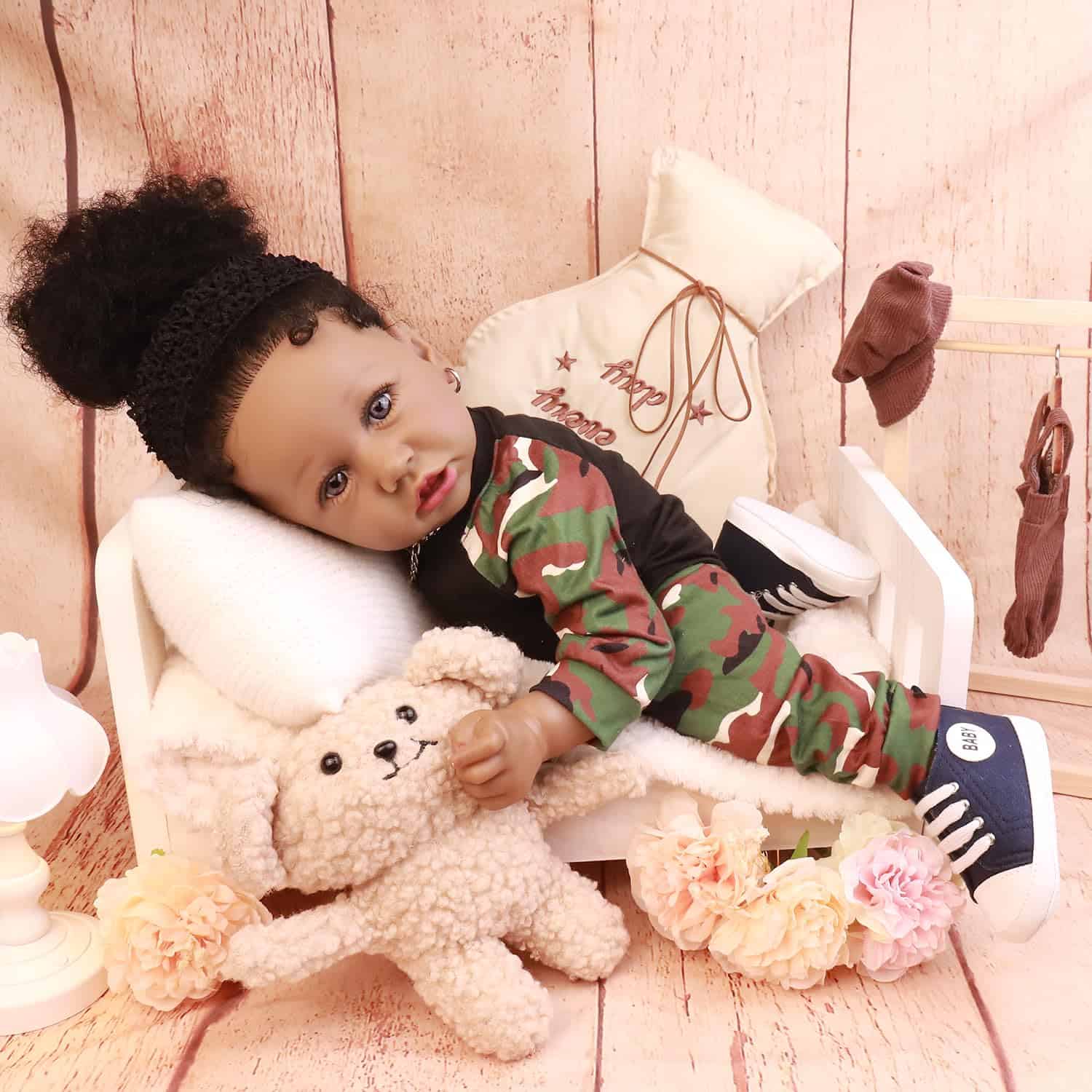 Muñecas Reborn Realistas Africanas con Cuerpo Suave para - Imagen 5