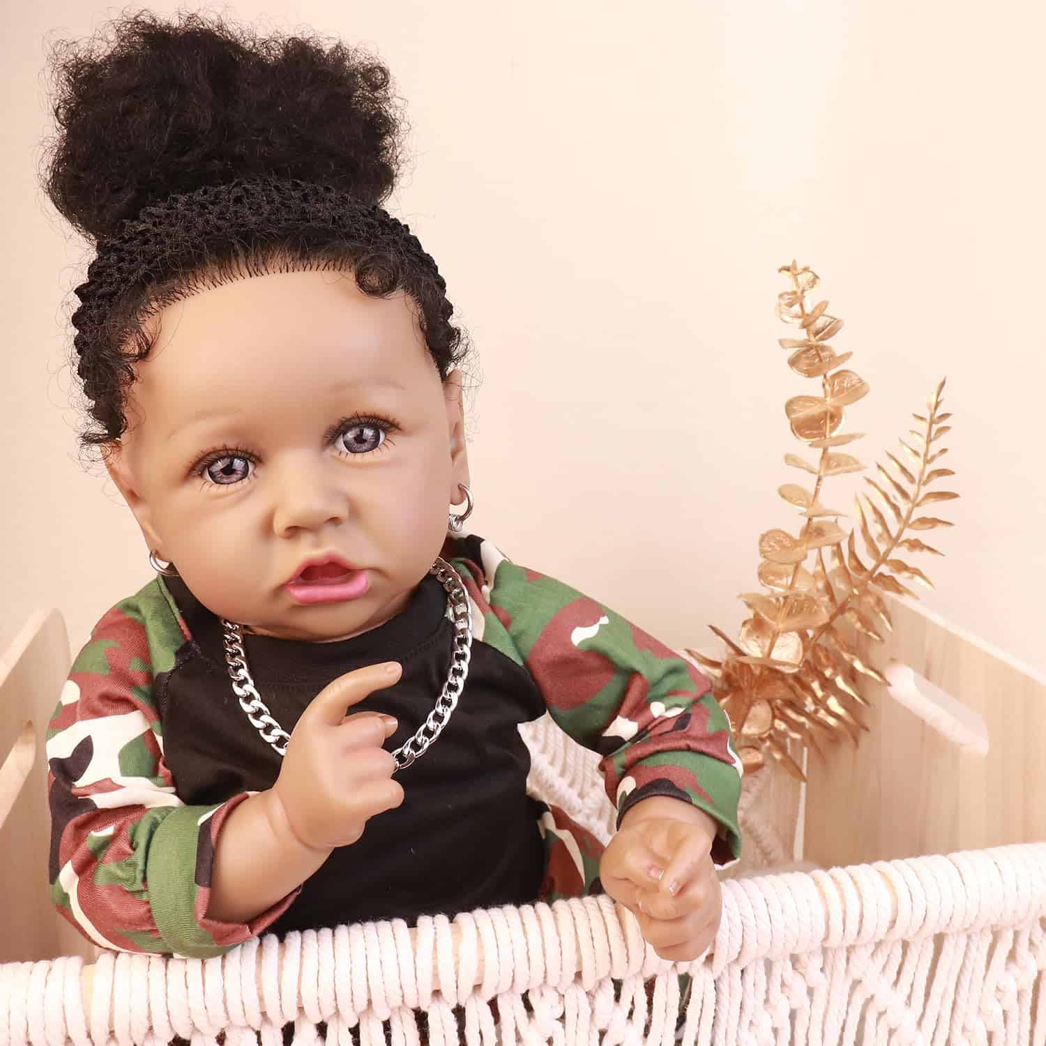 Muñecas Reborn Realistas Africanas con Cuerpo Suave para - Imagen 7