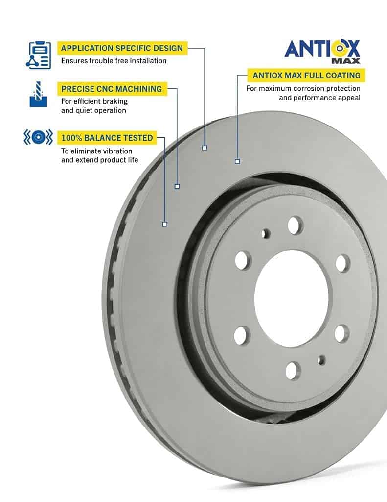 Rotor de freno delantero Goodyear Brakes 212316GY para - Imagen 5