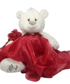 Osito de Peluche de 20" Quinceañera Color Borgoña con