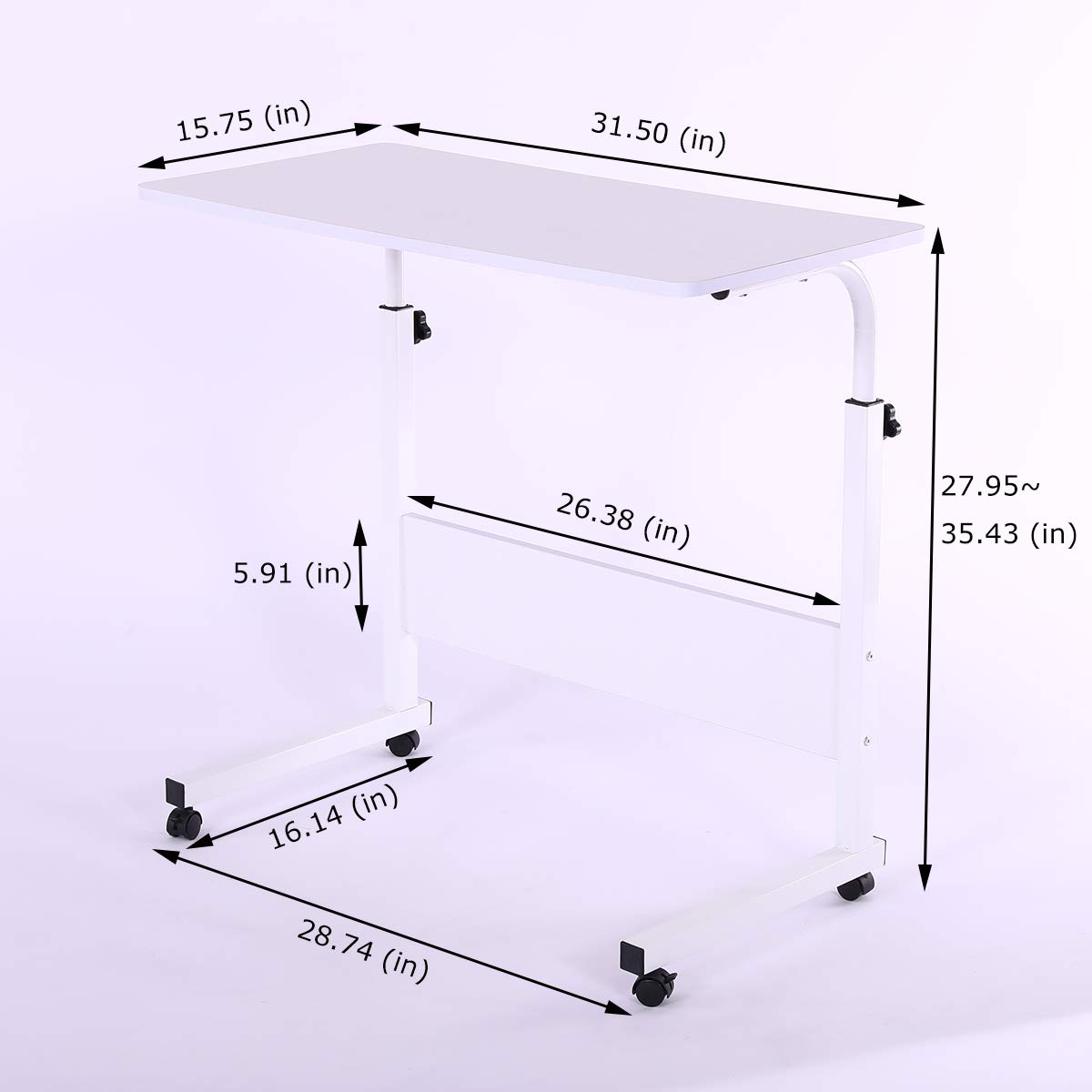 Carro de Laptop 31.5" Mesa Móvil Fancasa Portátil Ajustable - Imagen 8