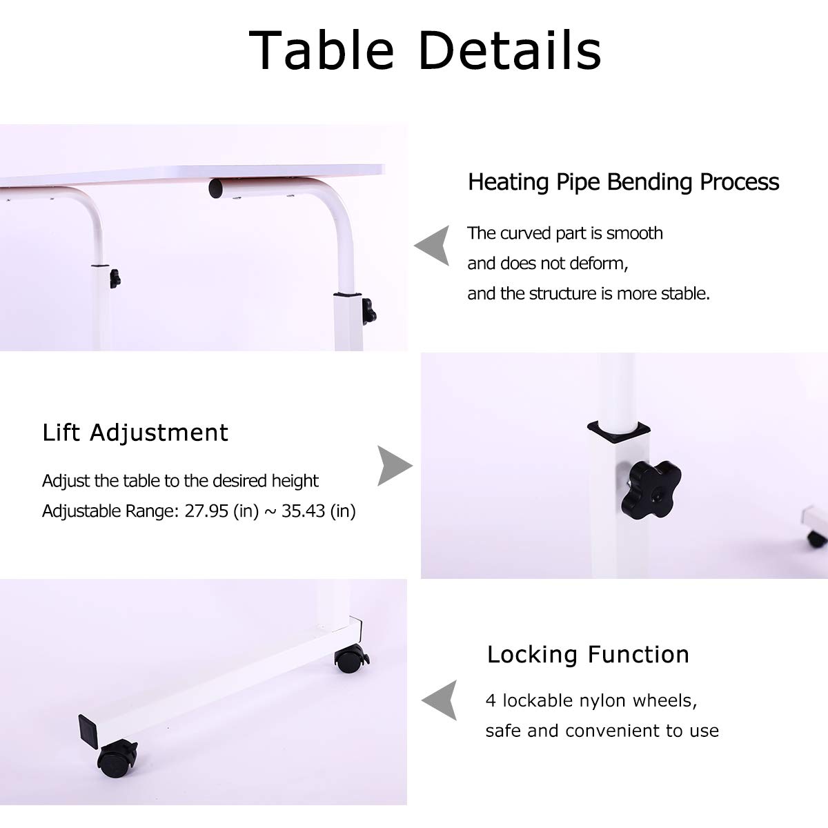 Carro de Laptop 31.5" Mesa Móvil Fancasa Portátil Ajustable - Imagen 6