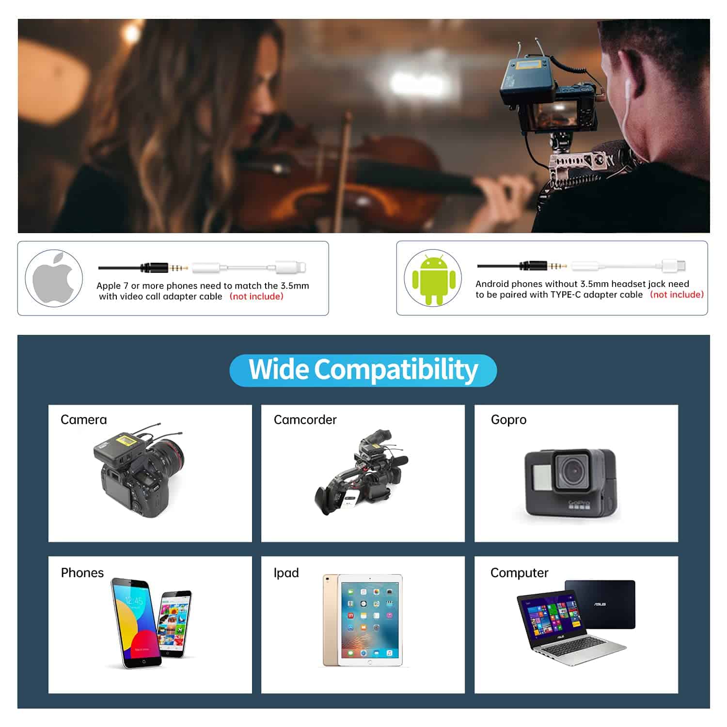 Sistema de Micrófono Inalámbrico Lavalier LENS GO, LWM-328C - Imagen 5