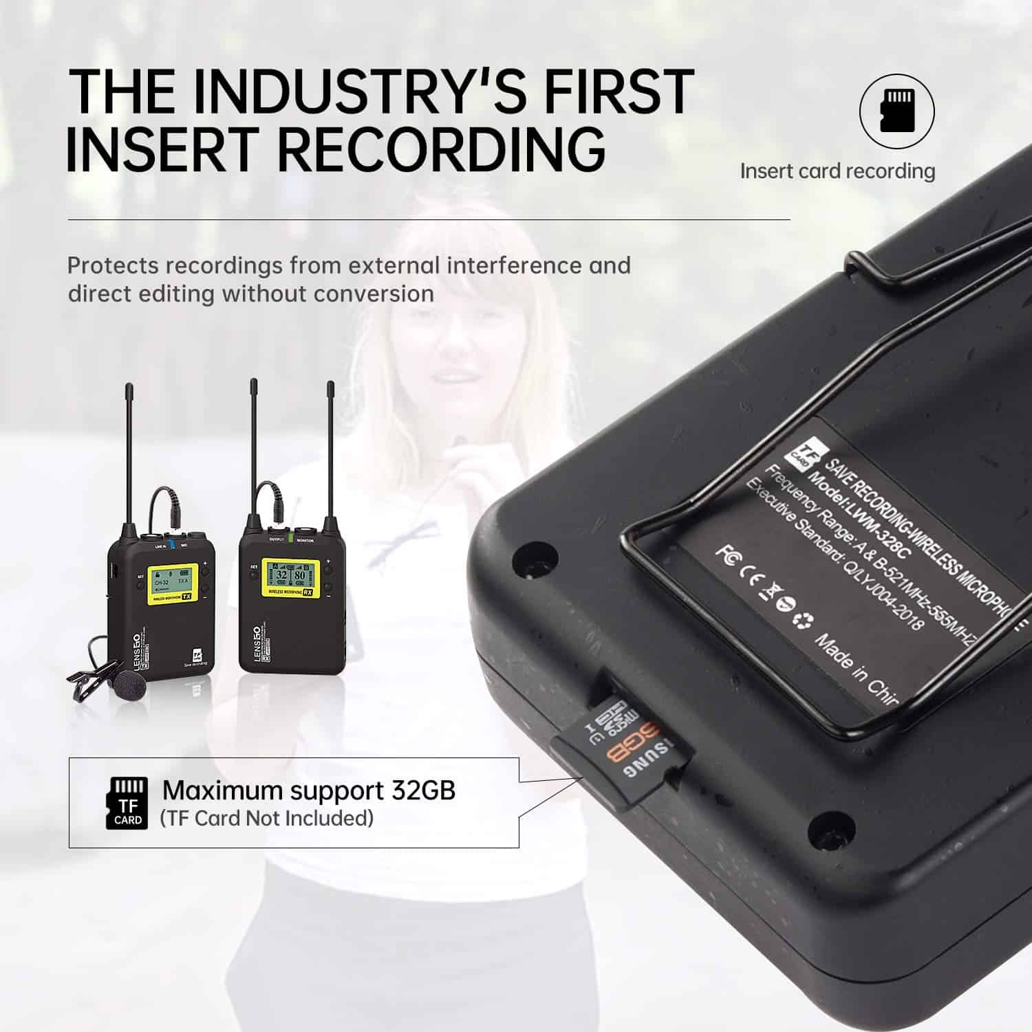 Sistema de Micrófono Inalámbrico Lavalier LENS GO, LWM-328C - Imagen 3