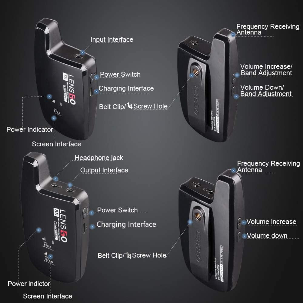 Sistema de micrófono inalámbrico Lavalier LENSgo, LWM-308C - Imagen 5