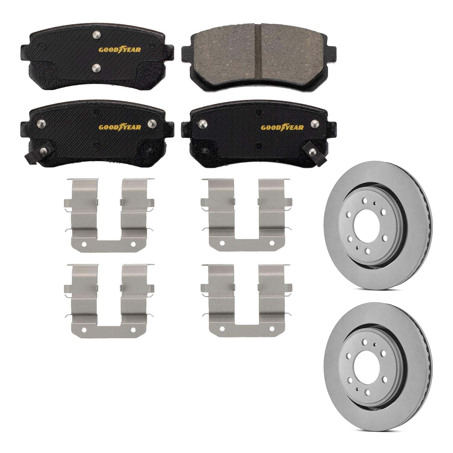 Kit de Frenos Traseros Pulidos Antiox Goodyear con Discos y