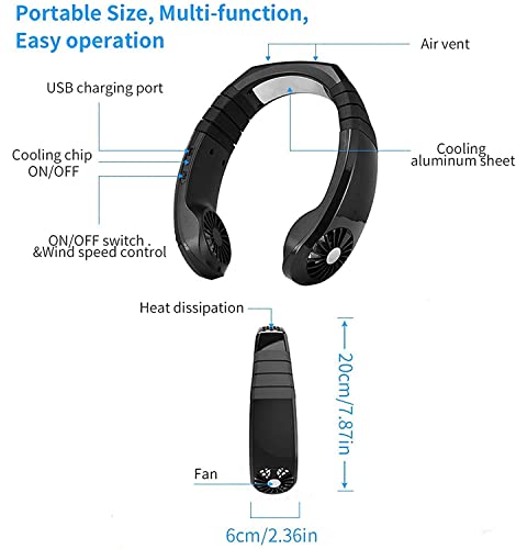 Ventilador de Cuello Portátil Personal Aire Acondicionado - Imagen 7