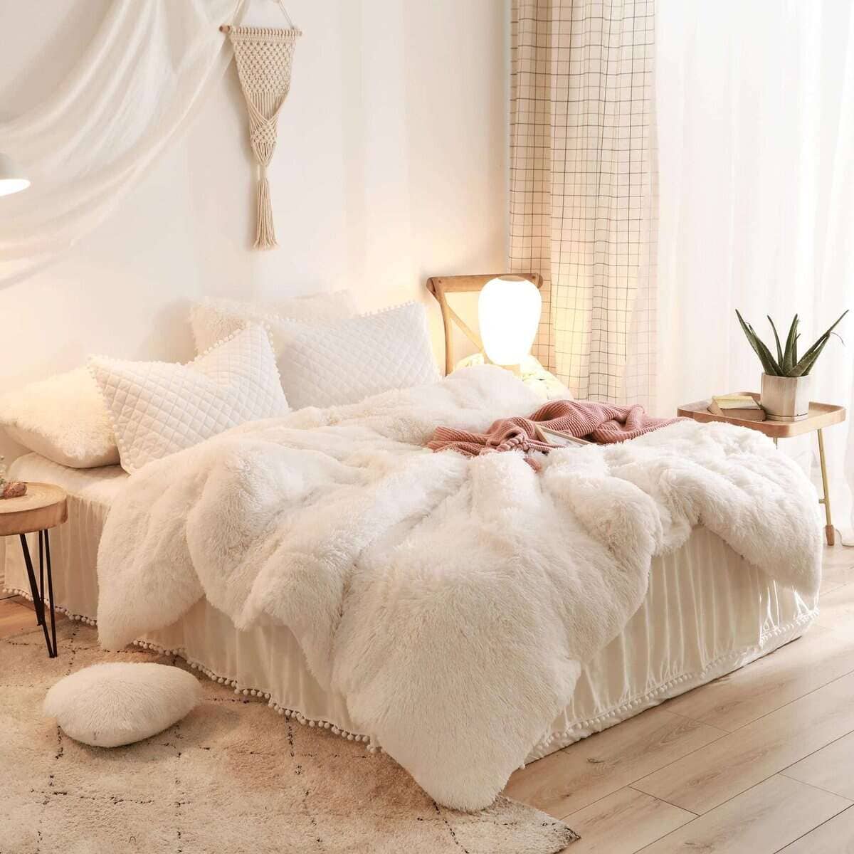 HAIHUA Juego de Funda Nórdica Esponjosa de Lujo Beige, - Imagen 10