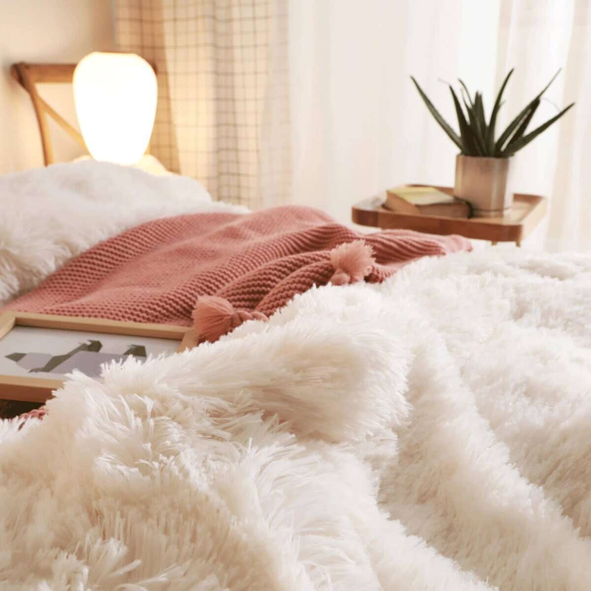 HAIHUA Juego de Funda Nórdica Esponjosa de Lujo Beige, - Imagen 7