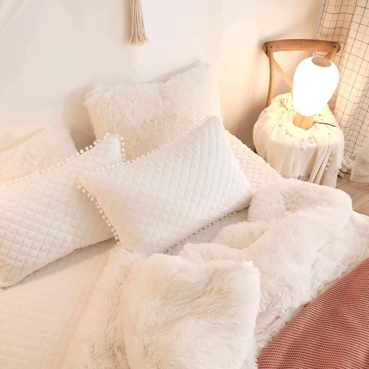 HAIHUA Juego de Funda Nórdica Esponjosa de Lujo Beige, - Imagen 8