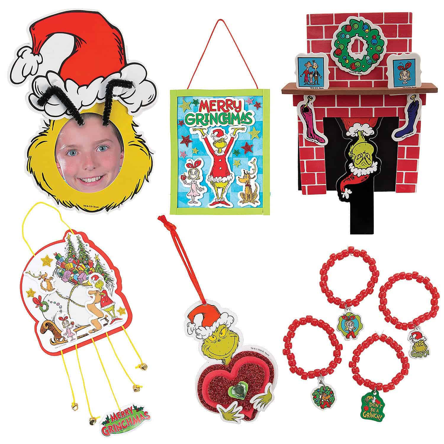 Kit de manualidades navideñas del Grinch de Fun Express Dr.