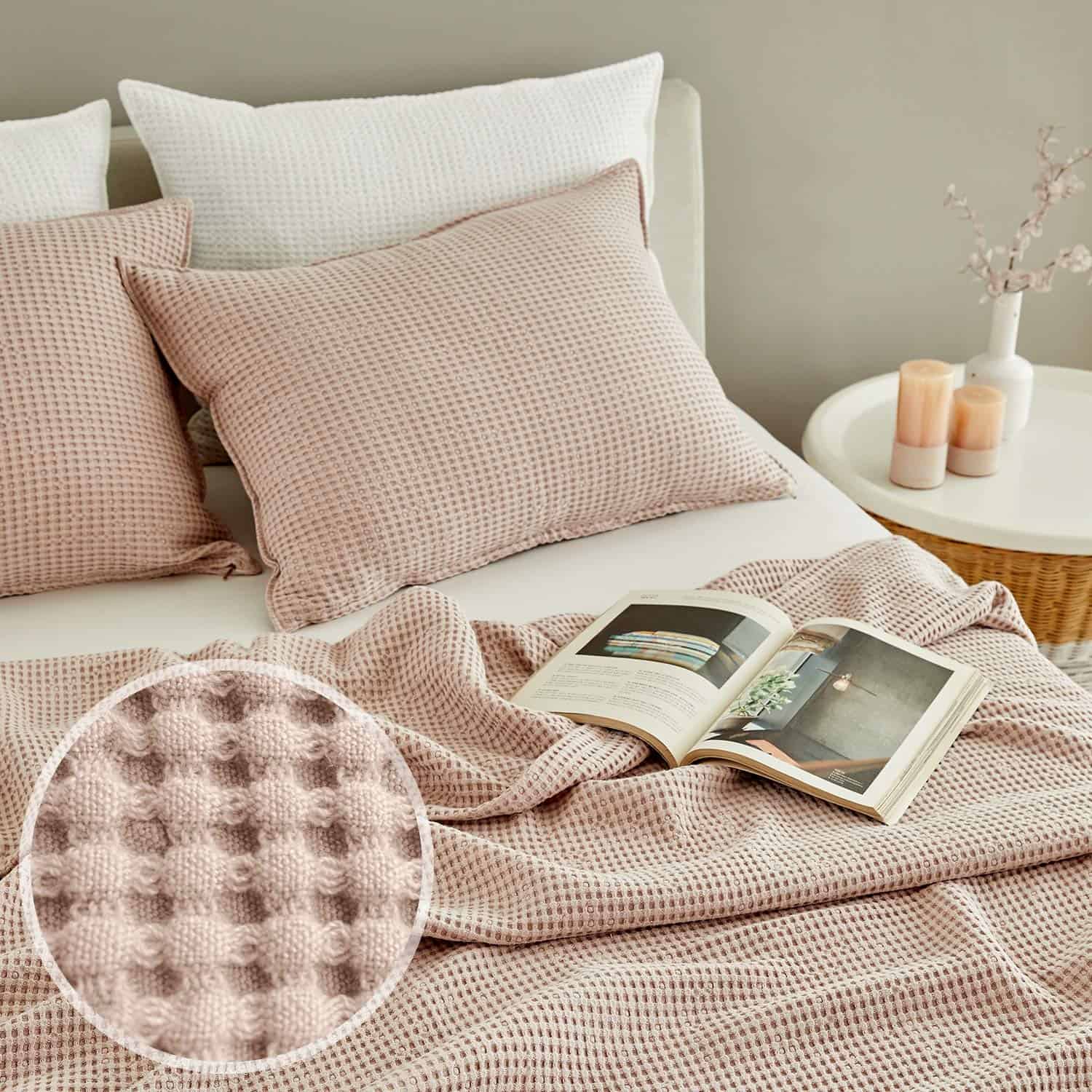 Manta de Modal Waffle MHD: Manta Transpirable Ligera Suave,