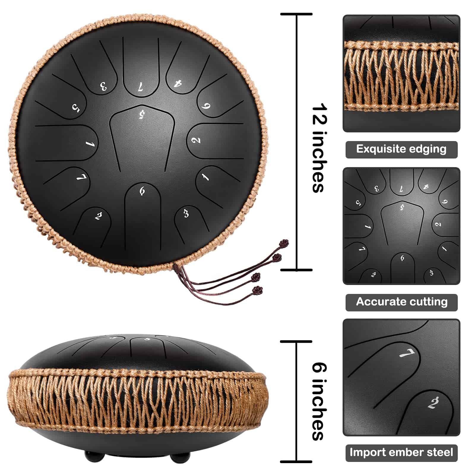 Lronbird Steel Tongue Drum 12 Pulgadas 13 Notas Tambores de - Imagen 5