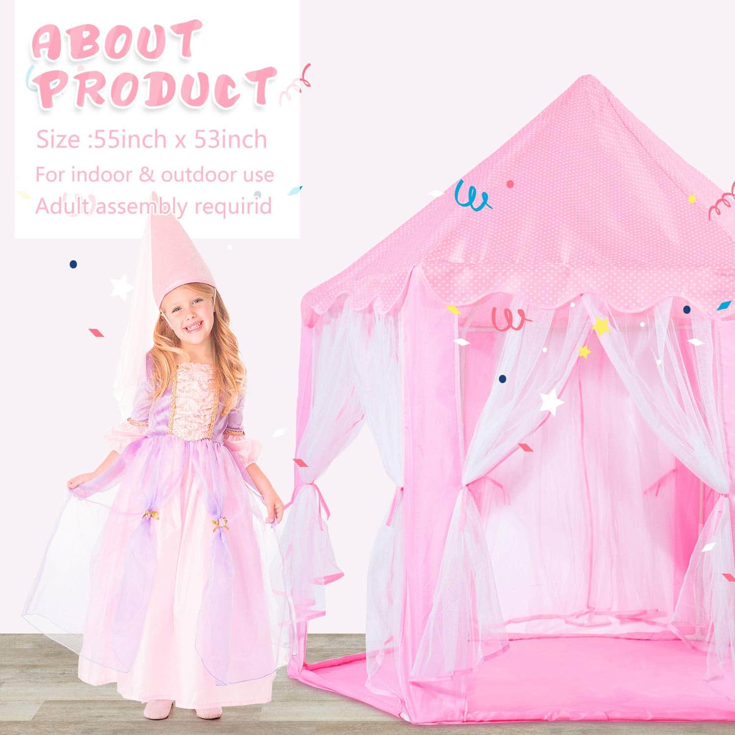 Rettebovon Princess Castle Tents Juguetes Castillo de Hadas - Imagen 5