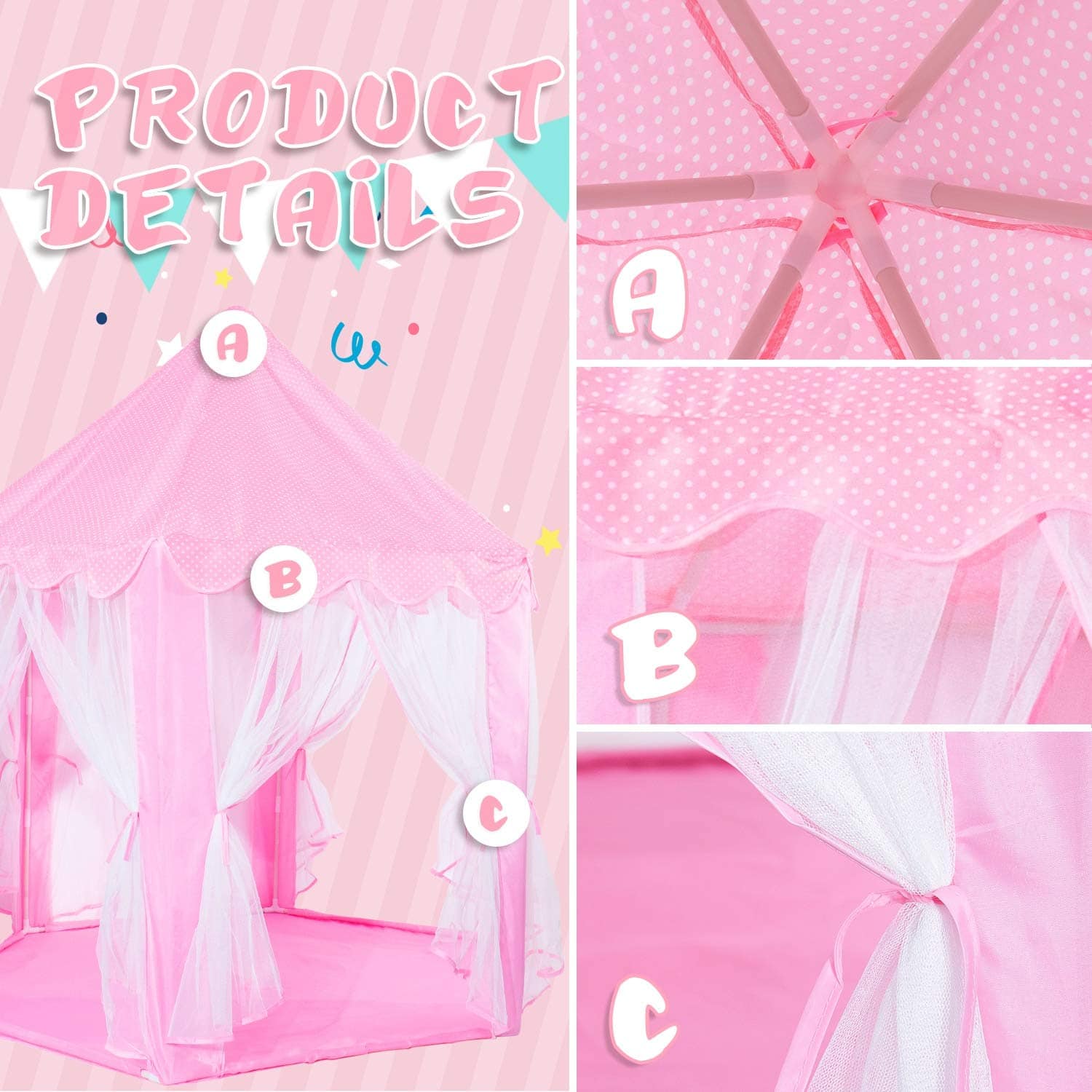 Rettebovon Princess Castle Tents Juguetes Castillo de Hadas - Imagen 4