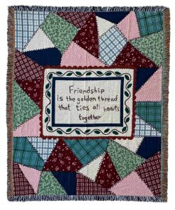 Manta de tela de tapicería de Patchwork de amistad tejida a