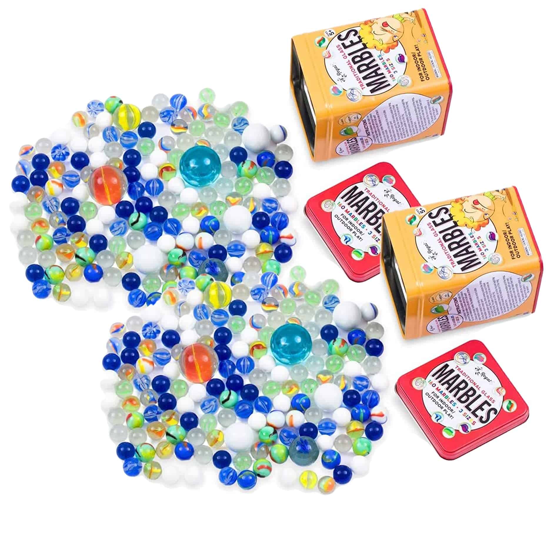 Juego de 160 Canicas Tradicionales de Vidrio con Estuche, 3 - Imagen 4
