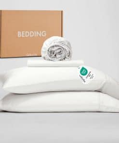 Juego de sábanas tamaño King GOKOTTA de 4 -Blanco Crema