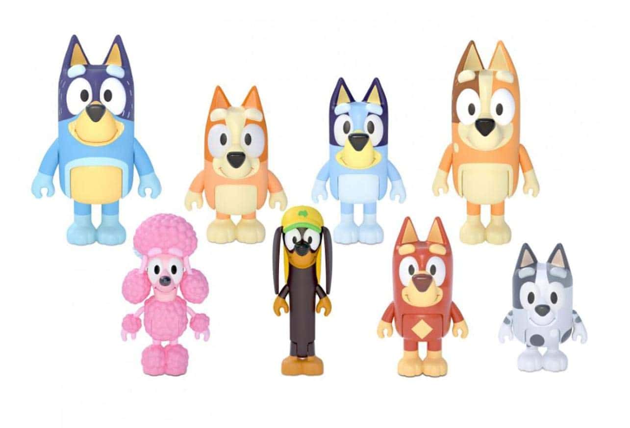 Paquete de 8 figuras Bluey Family and Friends: Figuras