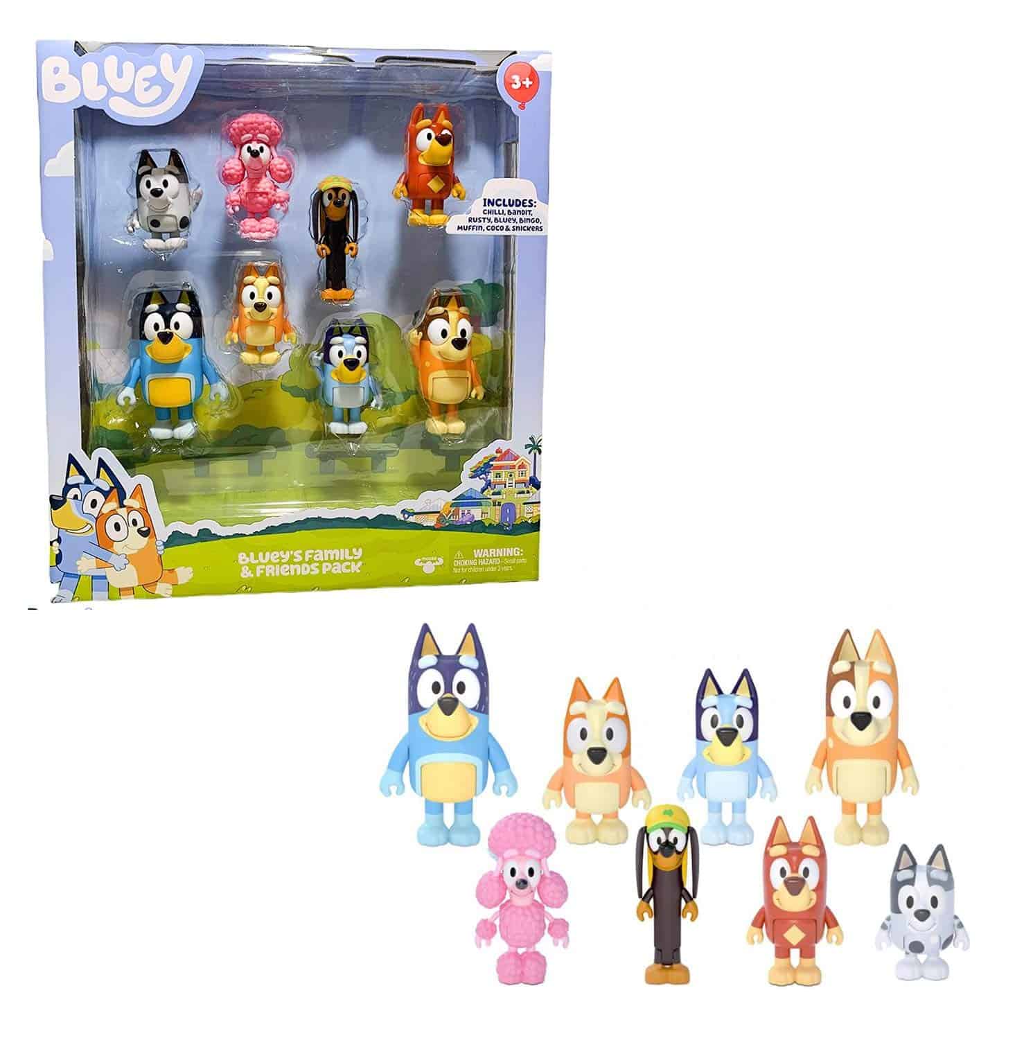 Paquete de 8 figuras Bluey Family and Friends: Figuras - Imagen 3