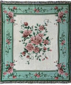 Manta de Tapiz Tejida con Rosas para Colgar en la Pared -
