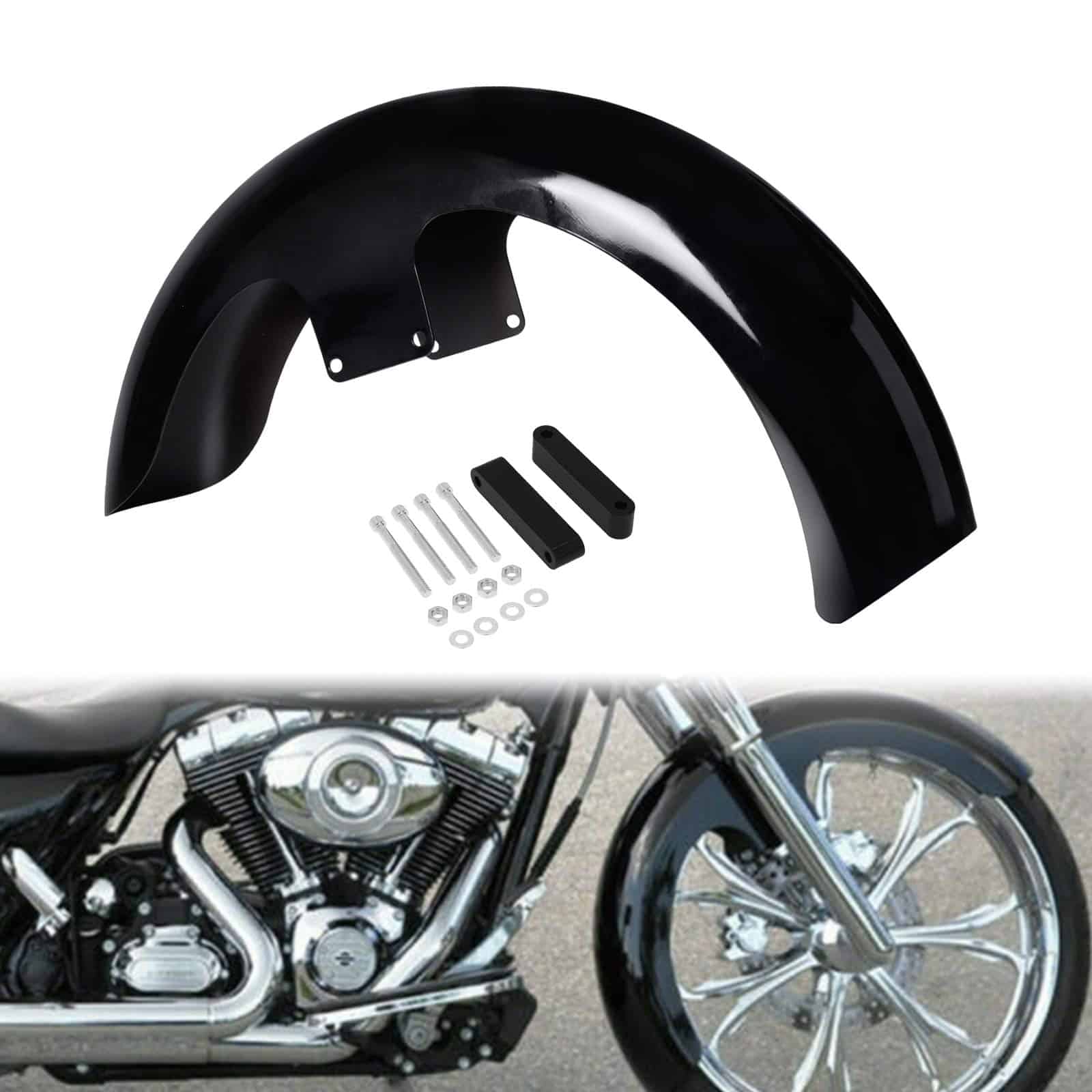Guardabarros delantero de motocicleta de 21" HDBUBALUS para