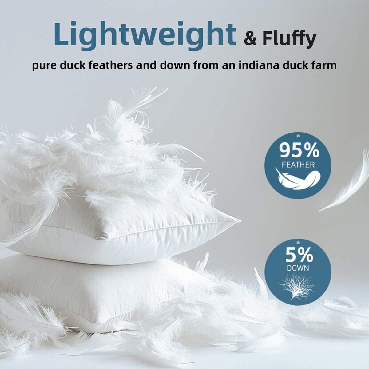 Almohadillas de plumón de ganso YSTHER 14x22 Set de 2 - Imagen 4