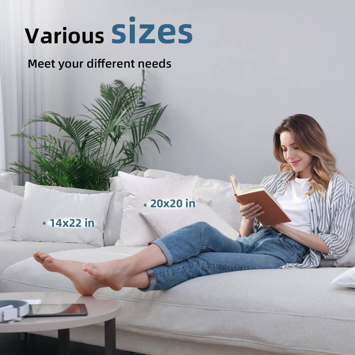 Almohadillas de plumón de ganso YSTHER 14x22 Set de 2 - Imagen 7