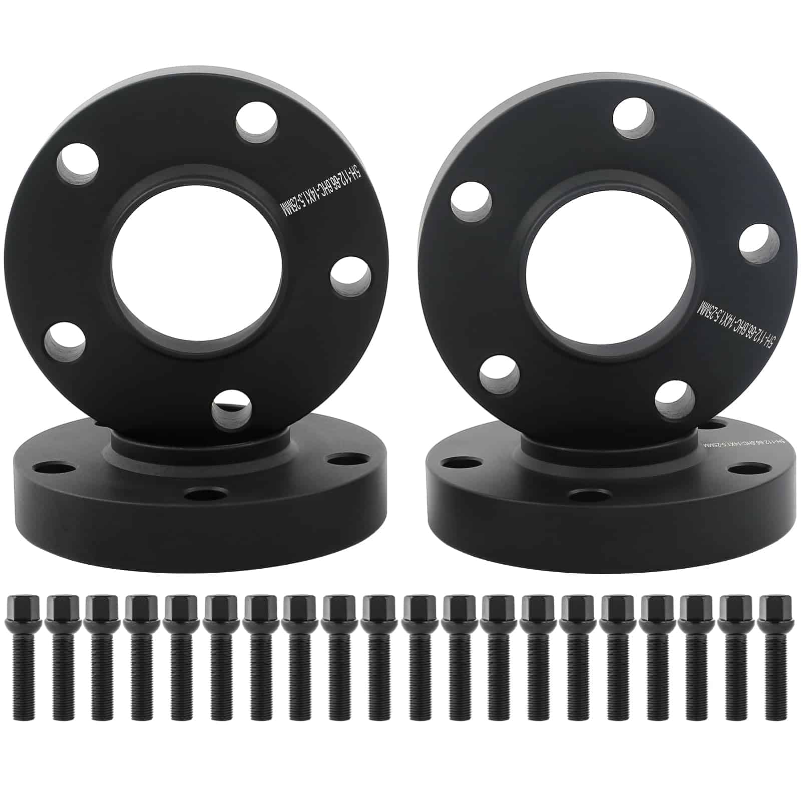 DCVAMOUS 4PC Separadores de Rueda Hubcentric Negro 5x112