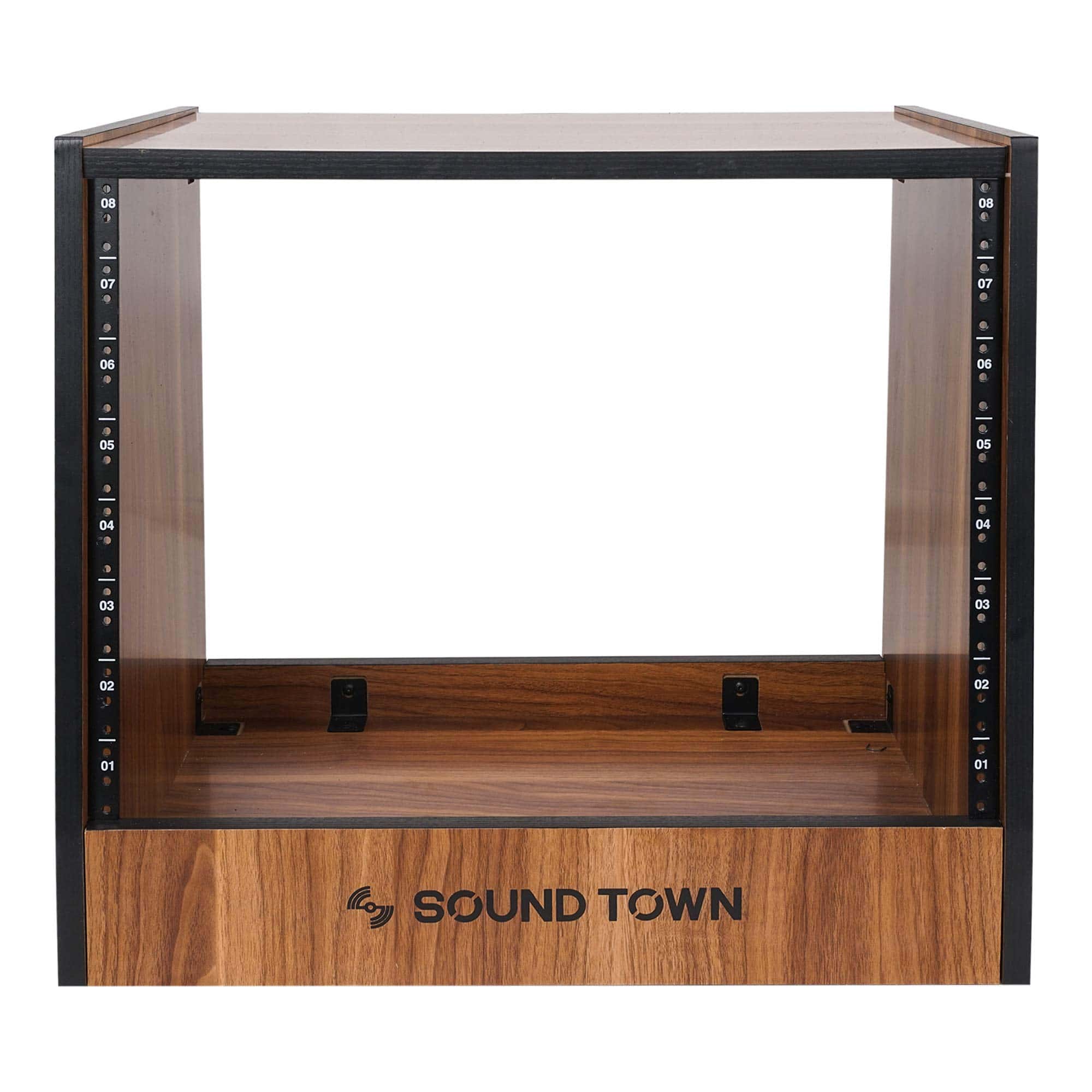 Sound Town DIY 8U Studio Rack con Laminado de Nogal de - Imagen 4