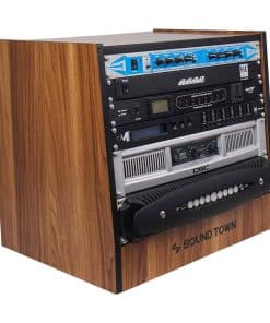 Sound Town DIY 8U Studio Rack con Laminado de Nogal de