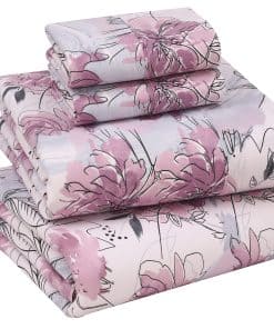 Juego de sábanas de algodón Ruvanti 100%, 4 piezas, juego