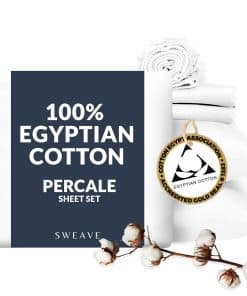 Juego de Sábanas de Algodón Egipcio Percale Twin Size -