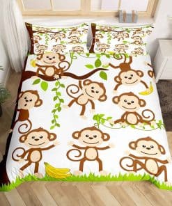 Juego de Funda de Edredón Homewish Monkey Lindo Mono