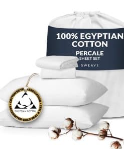 Juego de sábanas de algodón egipcio 100% percal California