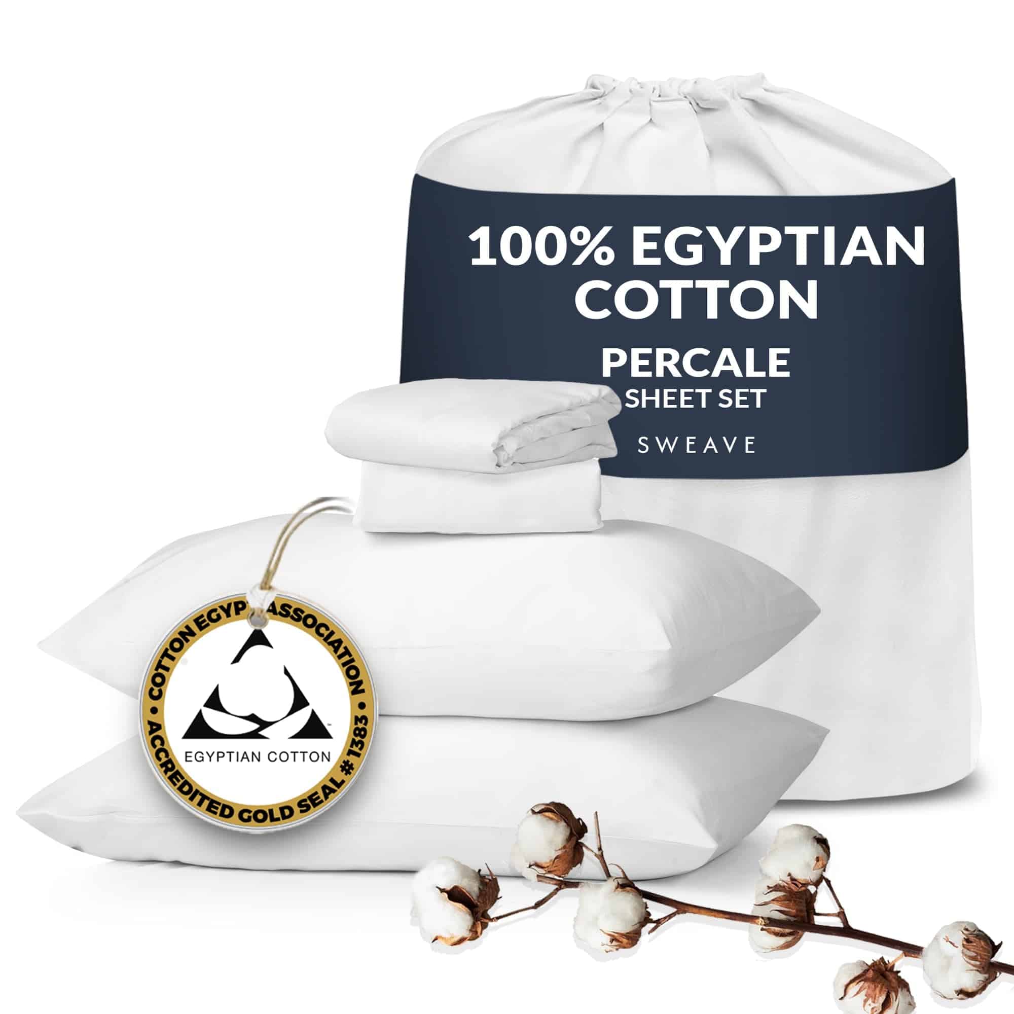 Juego de sábanas de algodón egipcio 100% percal California