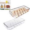 2 Pack 18 Grid Plastic Egg Holder for Refrigerator with