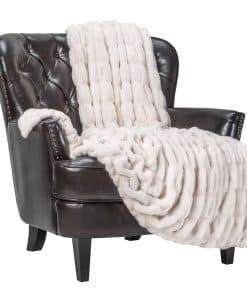 Manta de Lana Artificial con Pliegues Premium Chanasya -