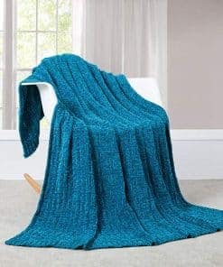 Manta de Punto de Cable Chenille Revdomfly, Manta de Tejido