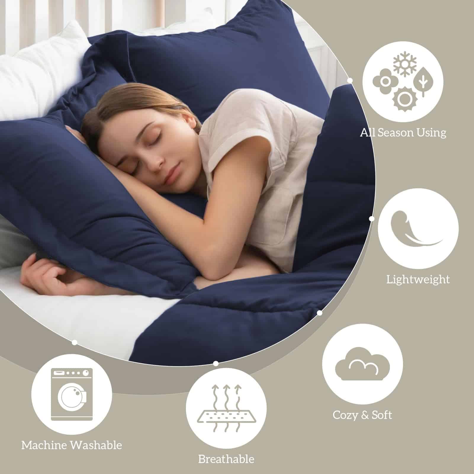 Juego de Ropa de Cama King Homelike Moment, Set de Edredón - Imagen 5