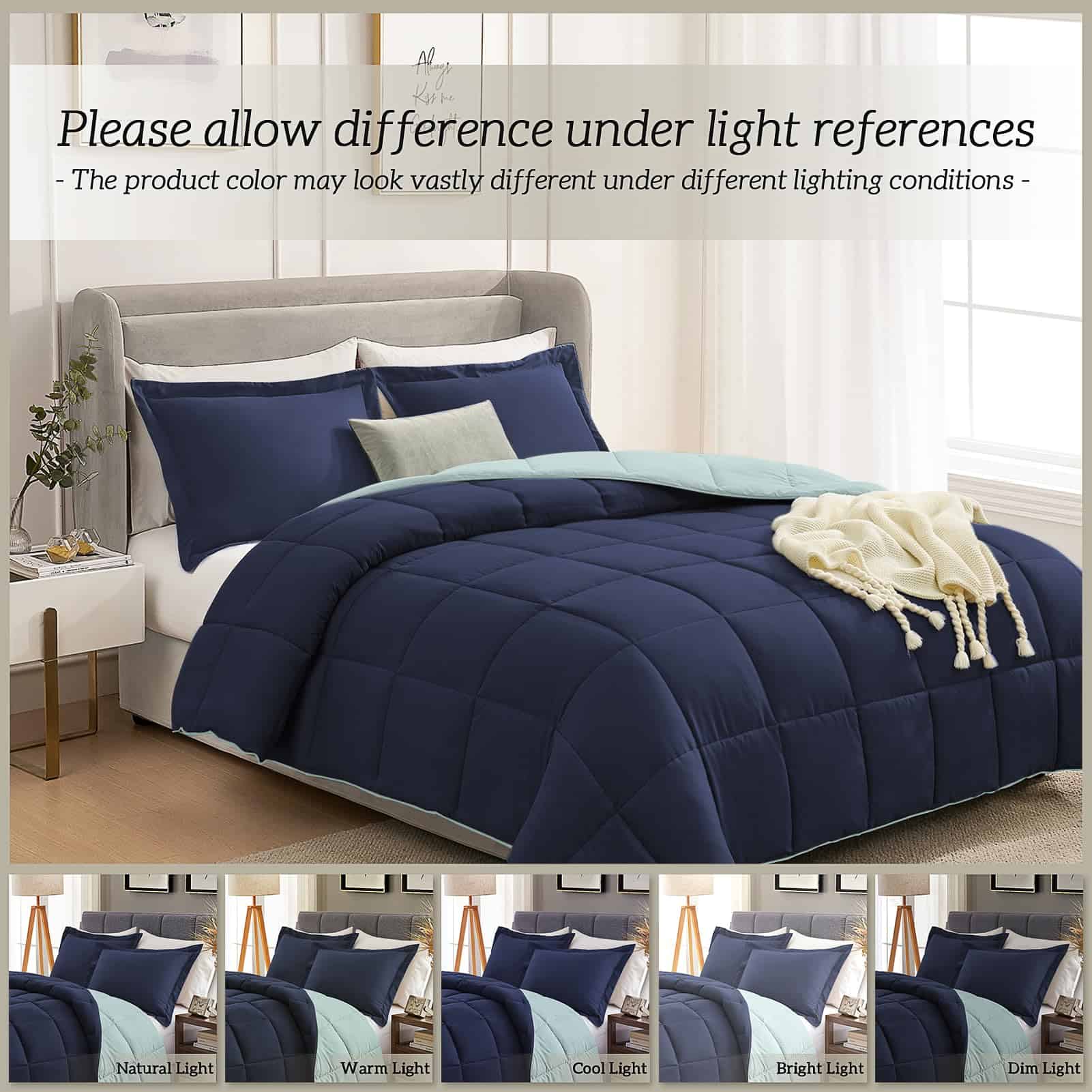 Juego de Ropa de Cama King Homelike Moment, Set de Edredón - Imagen 7